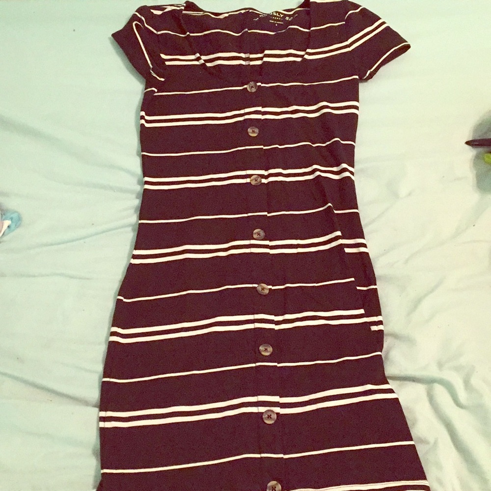 Black and white stripe dress